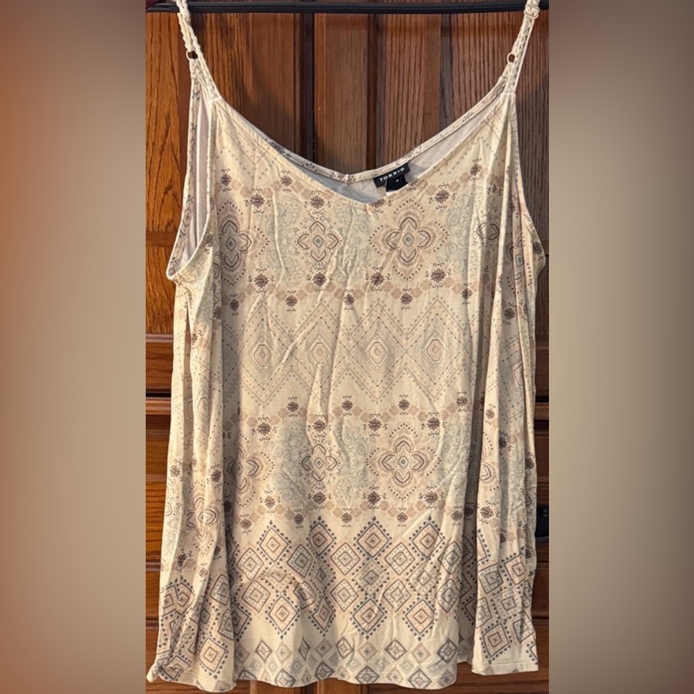 Torrid Patterned Swing Cami Tank Adjustable Lace Straps Boho Peasant Mandala